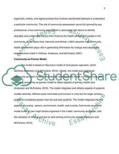 COMMUNITY ASSESSMENT AND DIAGNOSIS