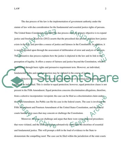 The Violation of Joe Publics Procedural and Substantive Due Process