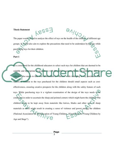 Research Paper on Children Toys