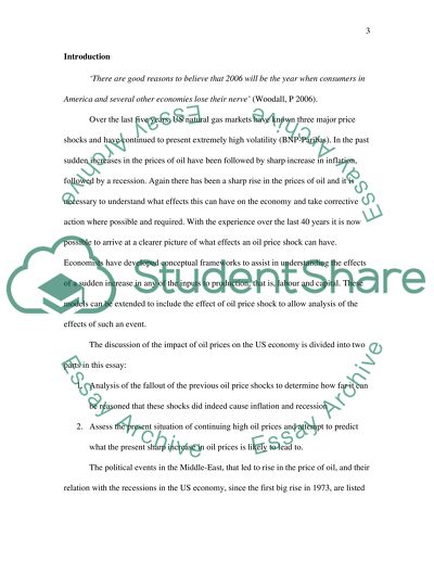 Impact of Oil Prices On American Economy