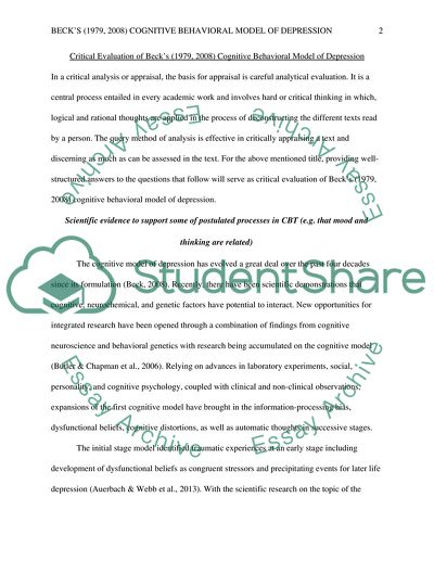 Cognitive-Behavioral Model of Depression