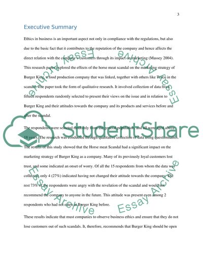 Marketing: Horse Meat Scandal in Burger King