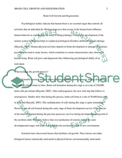 Brain Cell Growth and Degeneration