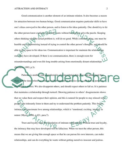 Attraction and Intimacy