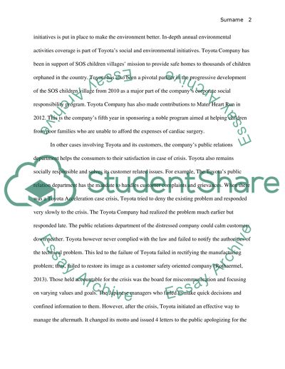 Toyotas Corporate Responsibility