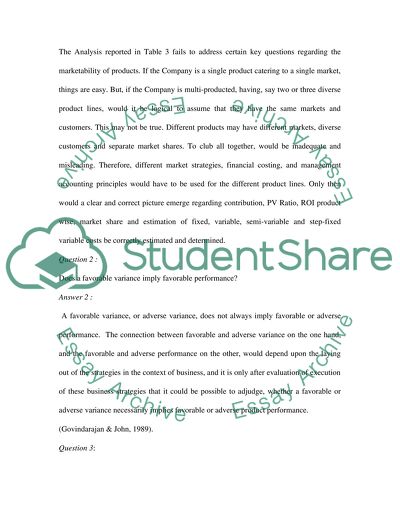 Profit Variance Analysis A strategic Focu