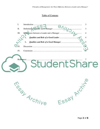 Principles Of Management: Are there differences between a leader and a manager