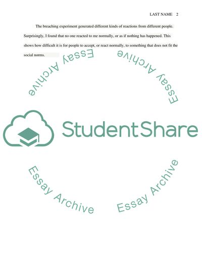 Breaching Experiment