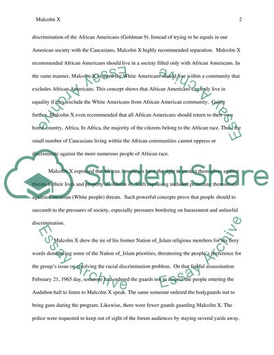 Malcolm X as One of the Proponents of Racial Segregation