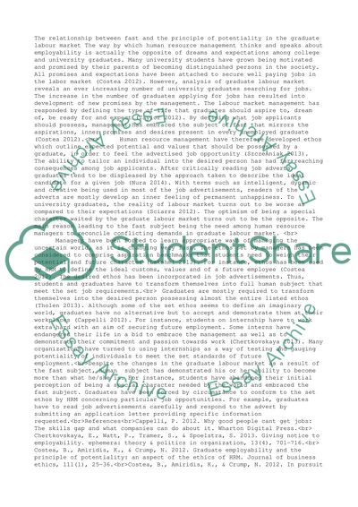 The Changes in the Graduate Labor Market