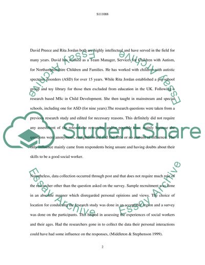 Social Workers Understanding of Autistic Spectrum Disorders