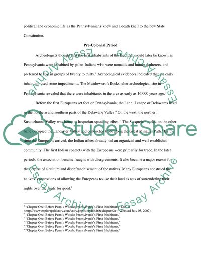 Pennsylvania: A Past Revisited