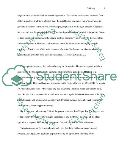 Culinary History of the Republic of Moldova