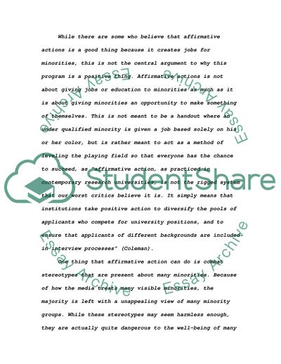 Affirmative Action: Good or Bad