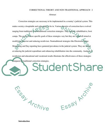 Correctional Theory in General and Nontraditional Approaches