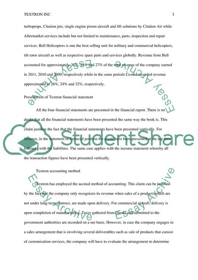 Textron Inc - Financial Statement, Accounting Method, Operating Cycle