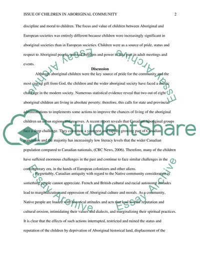 Issue of Children in Aboriginal Community