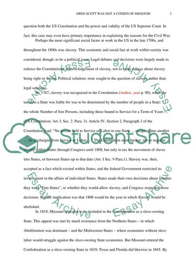 DRED SCOTT WAS NOT A CITIZEN OF MISSOURI