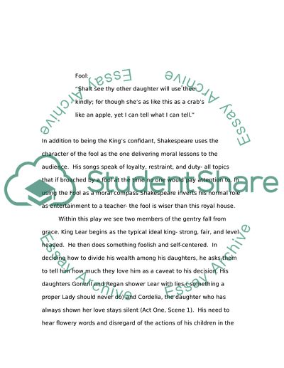 Gender and Class Inversion in Shakespeares Play King Lear