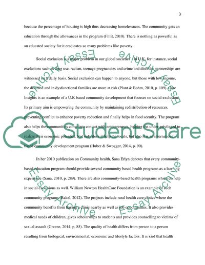 Health Studies and Community Development Organizations