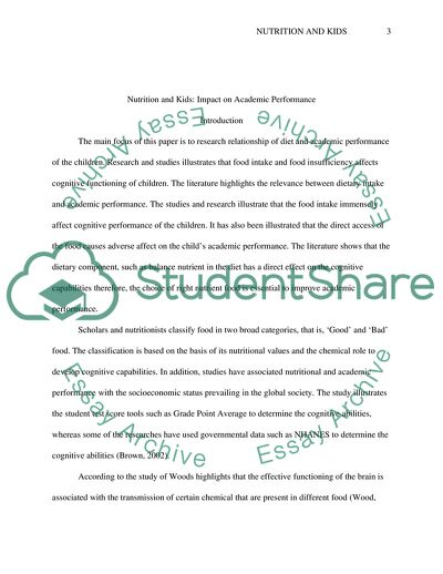 Nutrition and Kids: Impact on Academic Performance