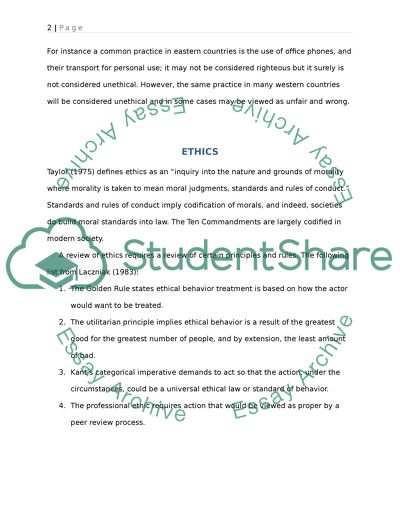 An Examination of Marketing Ethics