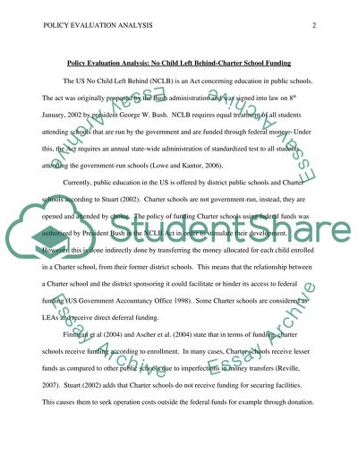No Child Left Behind Charter School Funding