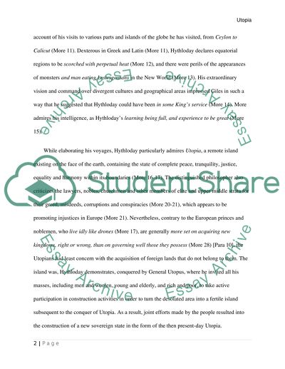 Use Nicholas Manns article The Origins of Humanism to analyze Book I of Thomas Mores Utopia