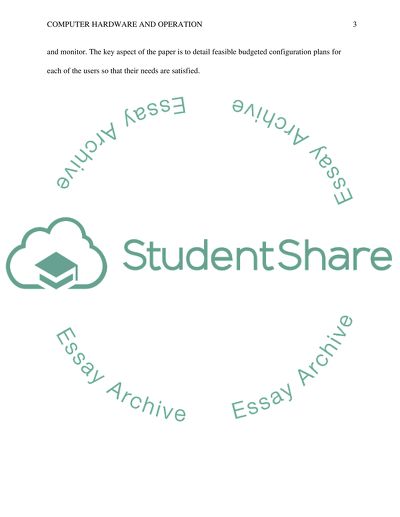 Computer Hardware and Operation