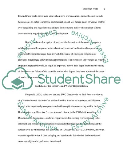 Do European Works Councils Represent a Major Advance in Employee Representation