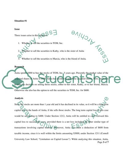 Limitation on Capital Losses