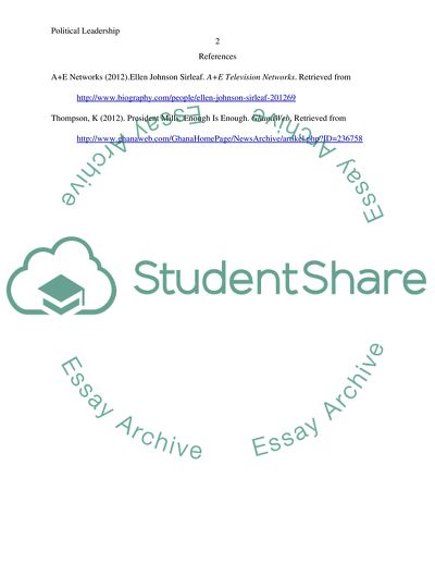 Political Leadership by the President of Liberia and Ghana