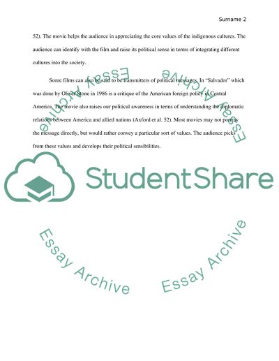 Effect of Film on Political Sensibilities