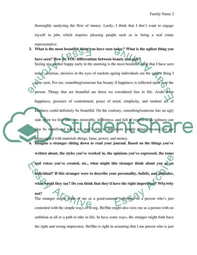 Journal Questionnaire about a Person