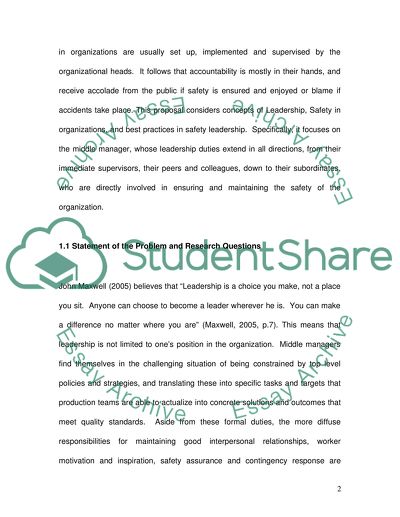 Safety Leadership: the role of the middle manager in the construction industry