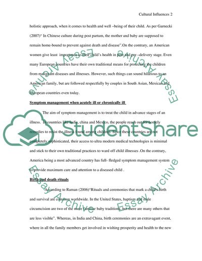 Cultural Influences on a Childs Health