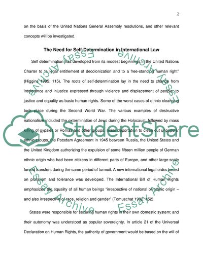 Doctrine of Right for Self-Determination and Legal Entitlement to Democratic Governance