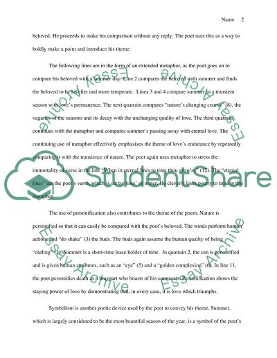 Analysis of Shakespeare Sonnet