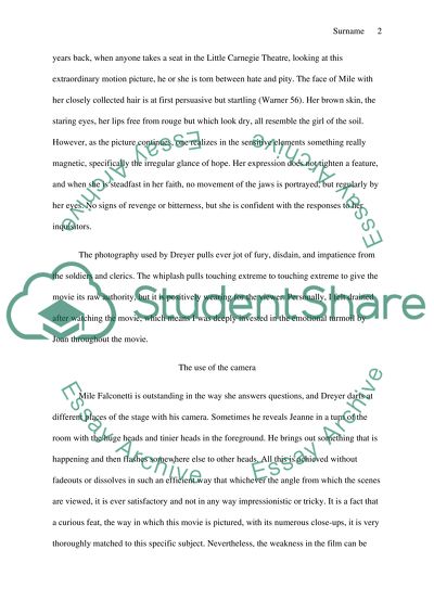 Joan of Arc (1929) visual analyses