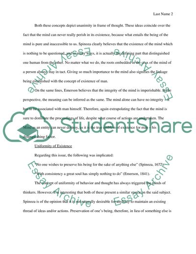 Discuss Three Points of Convergence Between Emerson and Spinoza