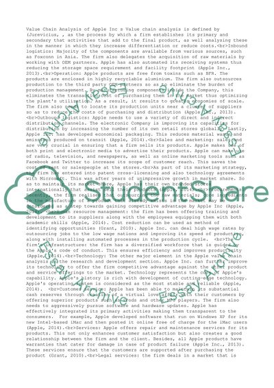Value Chain of an Apple Incorporated
