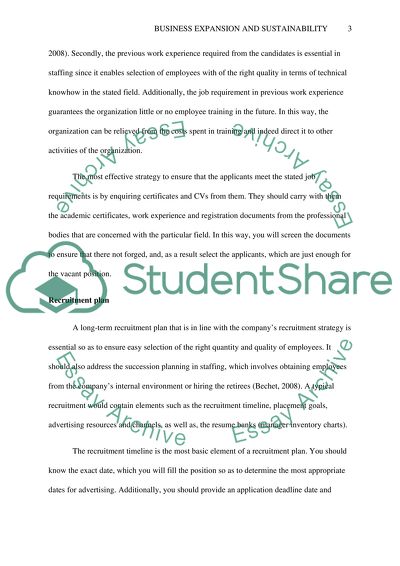 Business Expansion and Sustainability - Impacts of the Job Requirements in Staffing