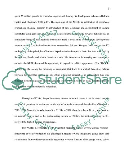 The Work of the NC3RS in the UK