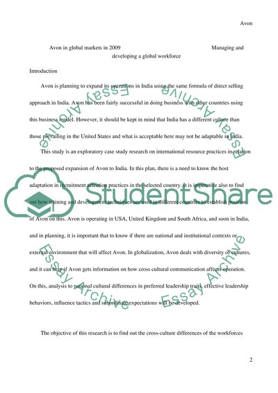 Avon in Global Markets