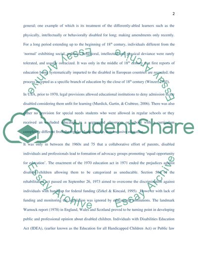 Major Issues of Inclusion