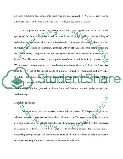 Marketing Analysis of Picture Frame and Furniture Company
