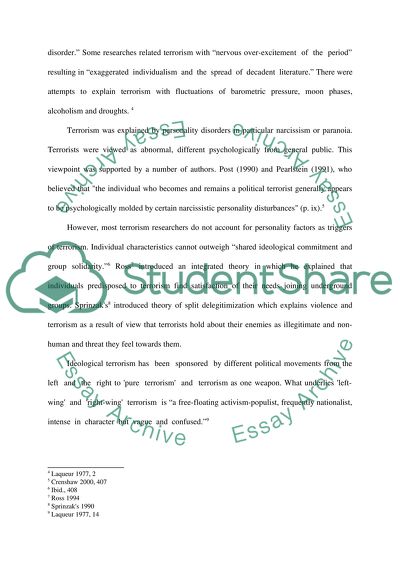 The Origins of International Terrorism Targeting the United States