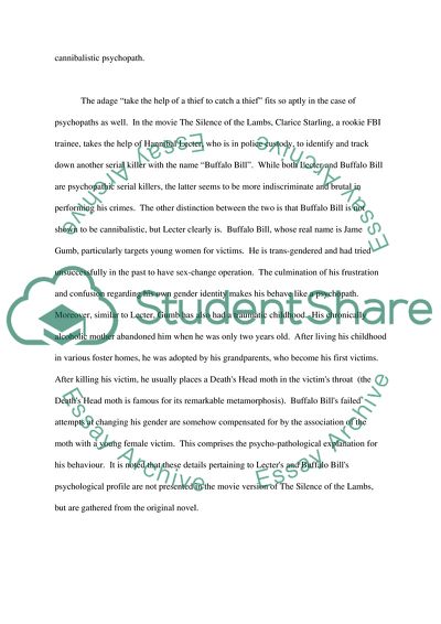 Psychological profile on Hannibal lector and Buffalo Bill