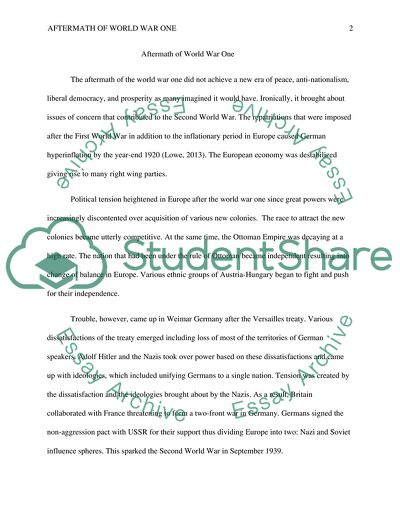 The Aftermath of World War One