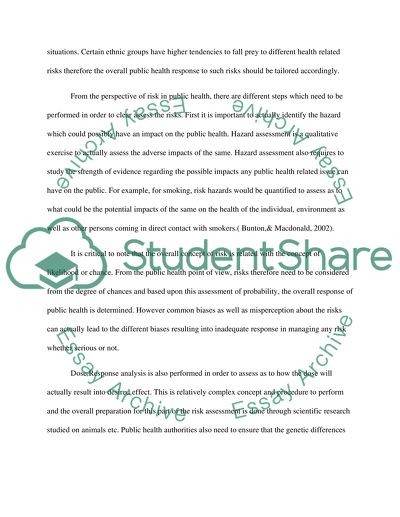 Risk and Public Health